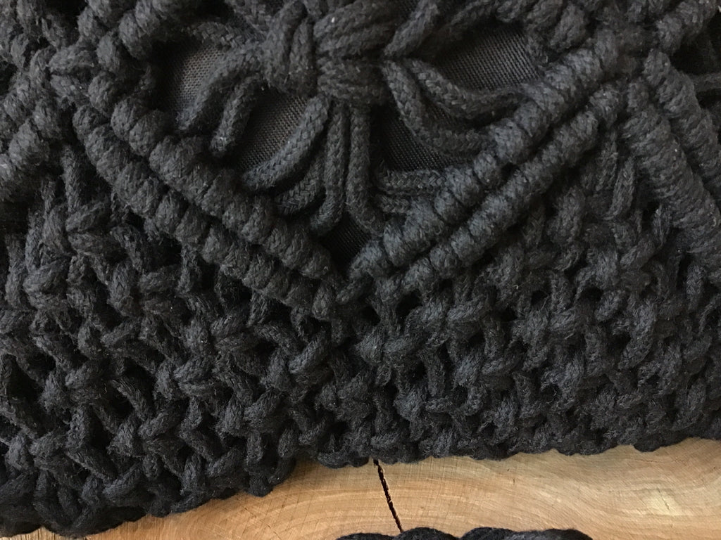 Black Crocheted Crossbody Purse