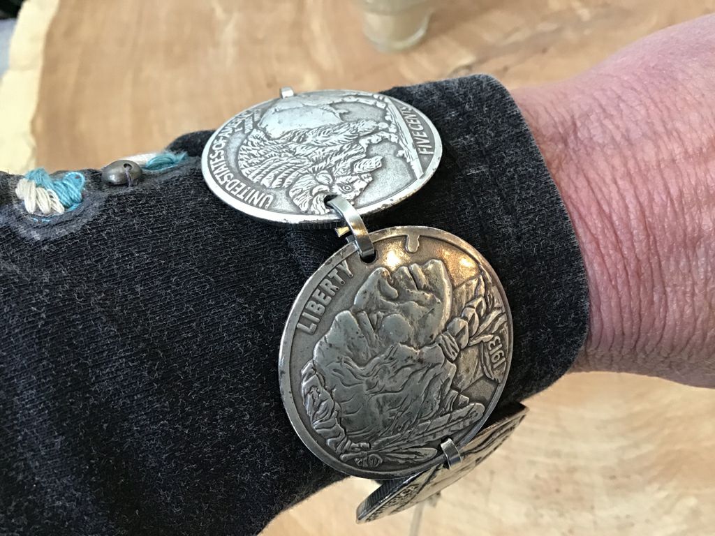 Handmade Buffalo  & Indianhead Coin Bracelet