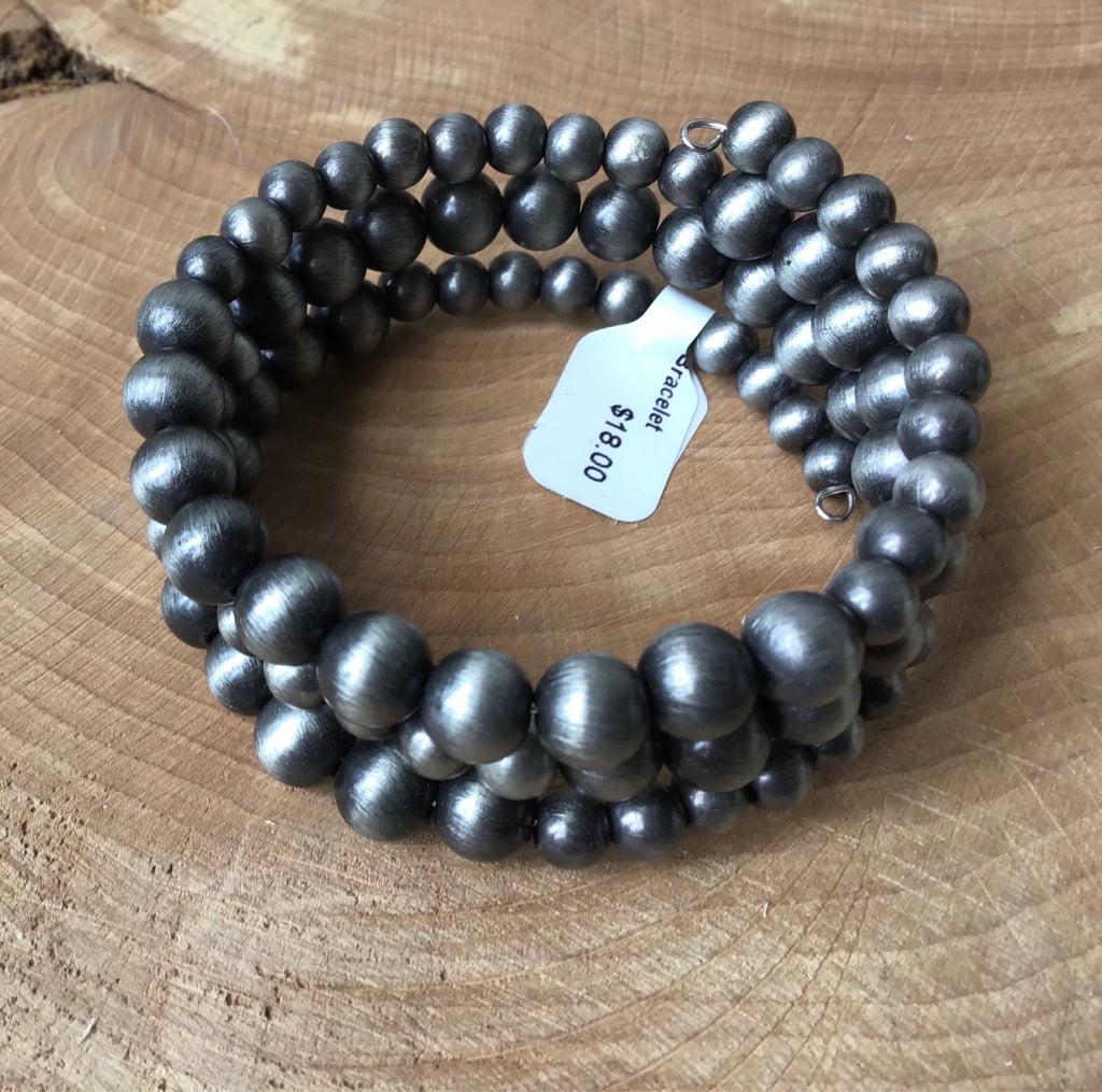 Navajo Style Pearl Coil Bracelet