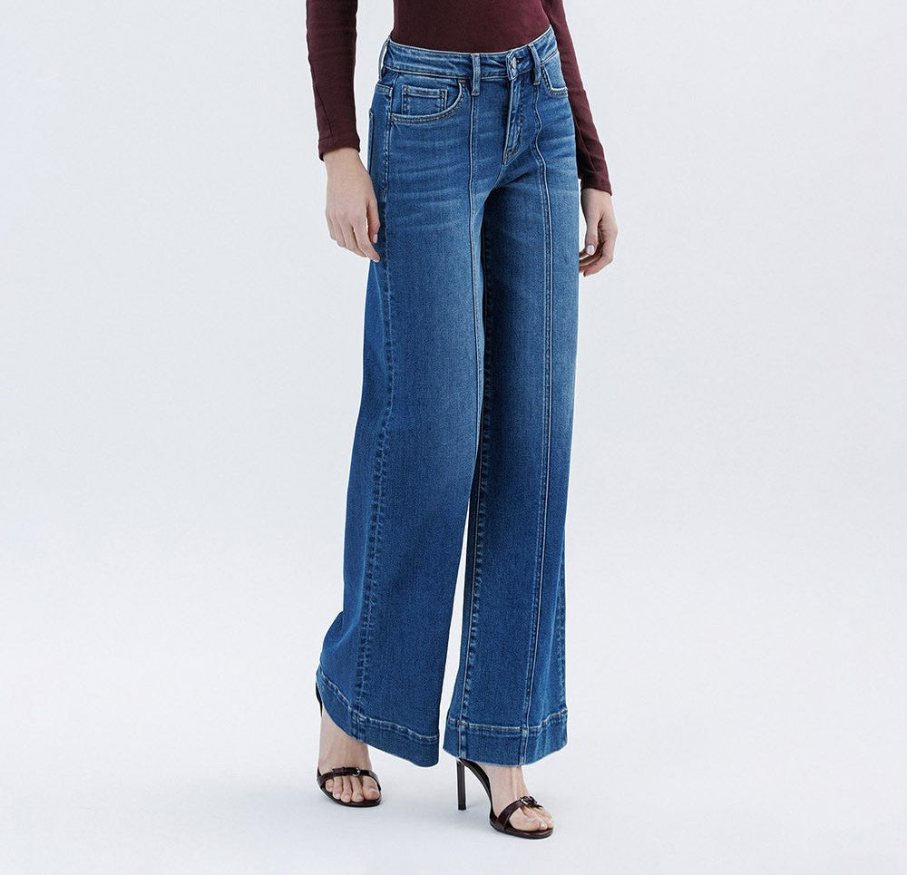 【YOURNUS】Boa Curved Balloon Denim Zara MID WAIST TRF CURVED LEG BALLOON JEANS | Square One