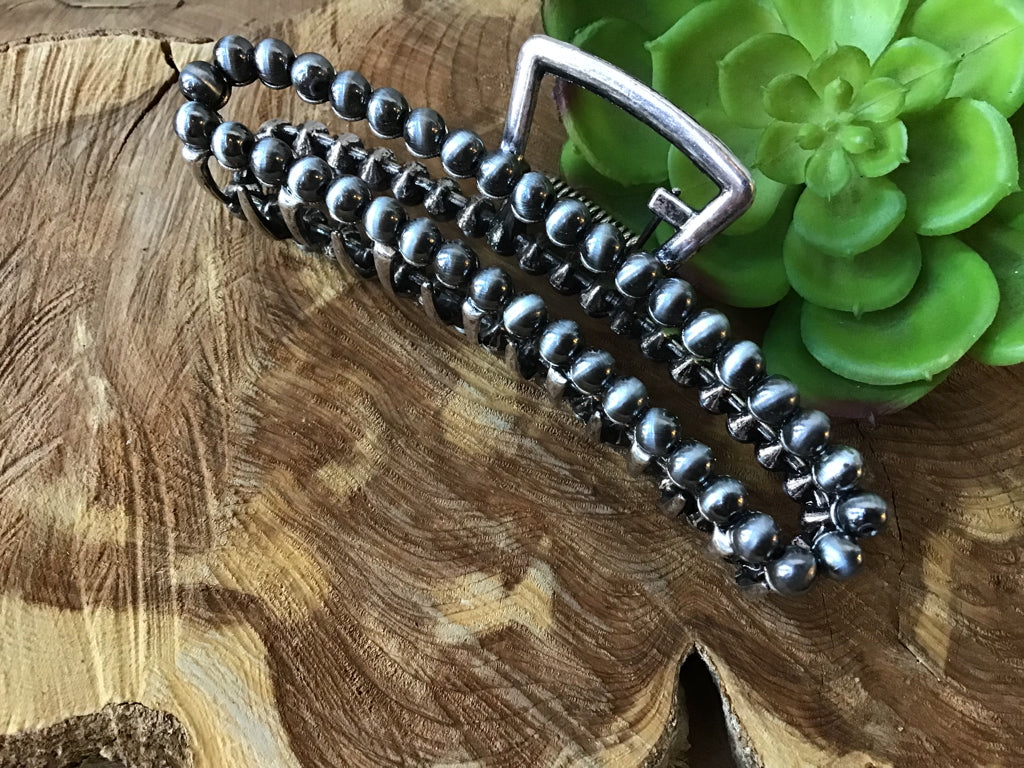 Navajo Style Pearl Hair Claw Clip