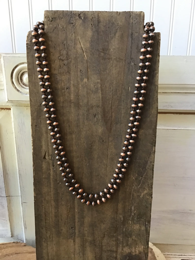 Copper 60" Navajo Style Pearl Necklace