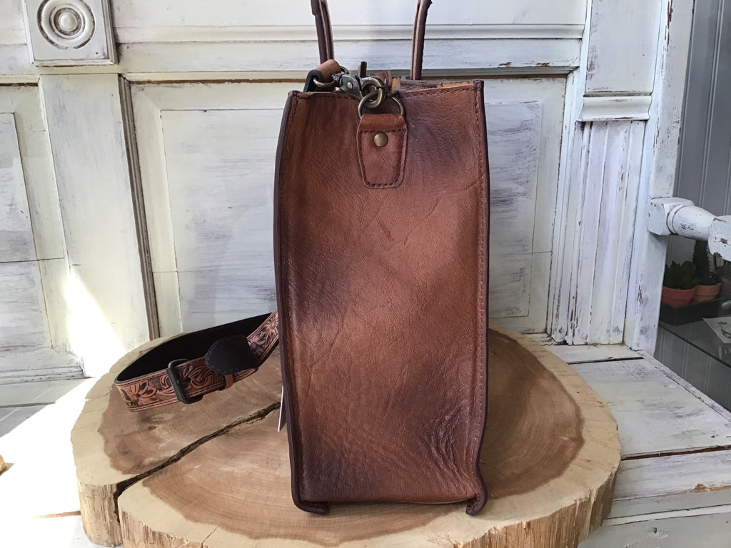 American Darling Hand Tooled Briefcase Tote