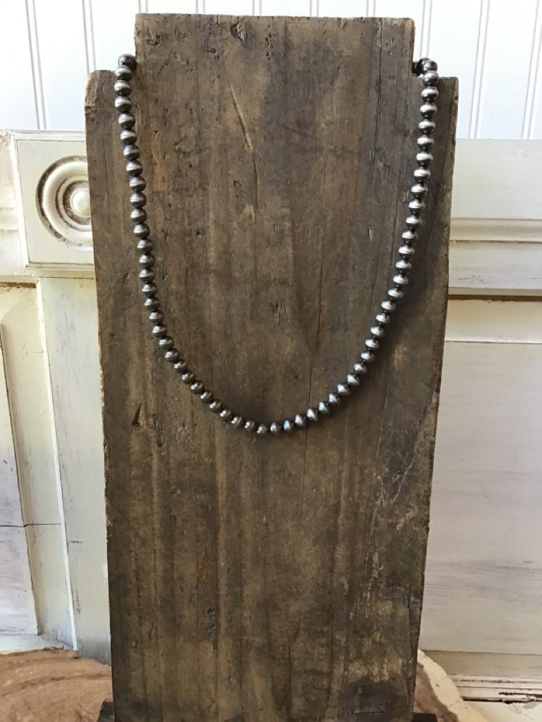 Silver Navajo Style Pearl Necklace