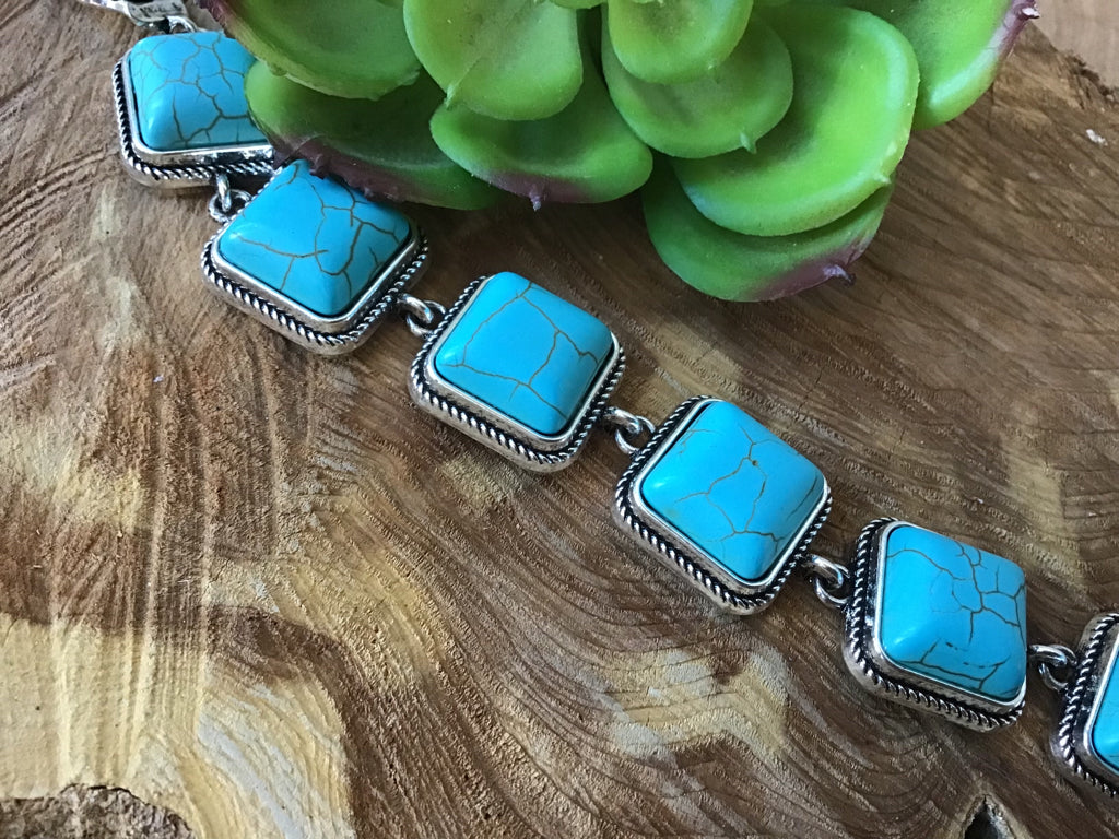 Square Turquoise Magnetic Bracelet