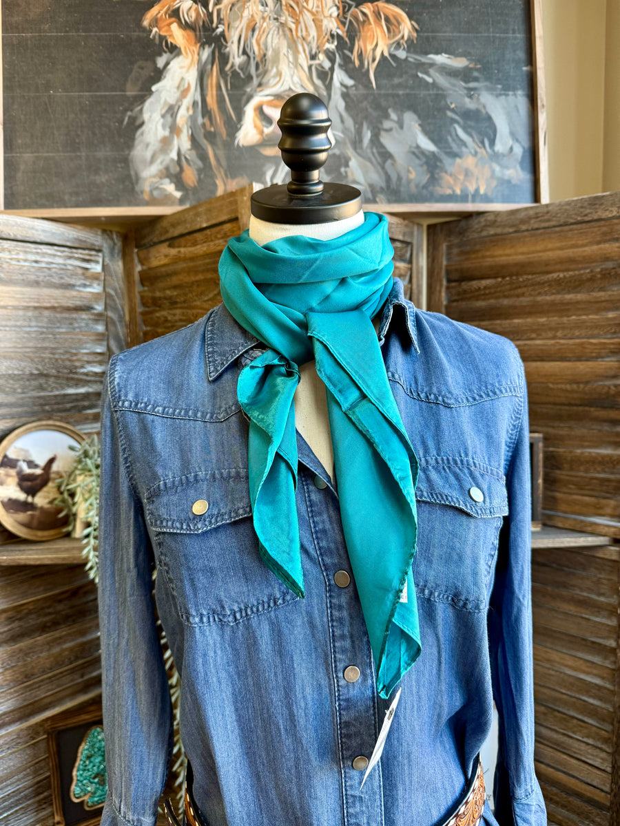 Turquoise Solid Wild Rag Scarf – Seven Songbirds Boutique