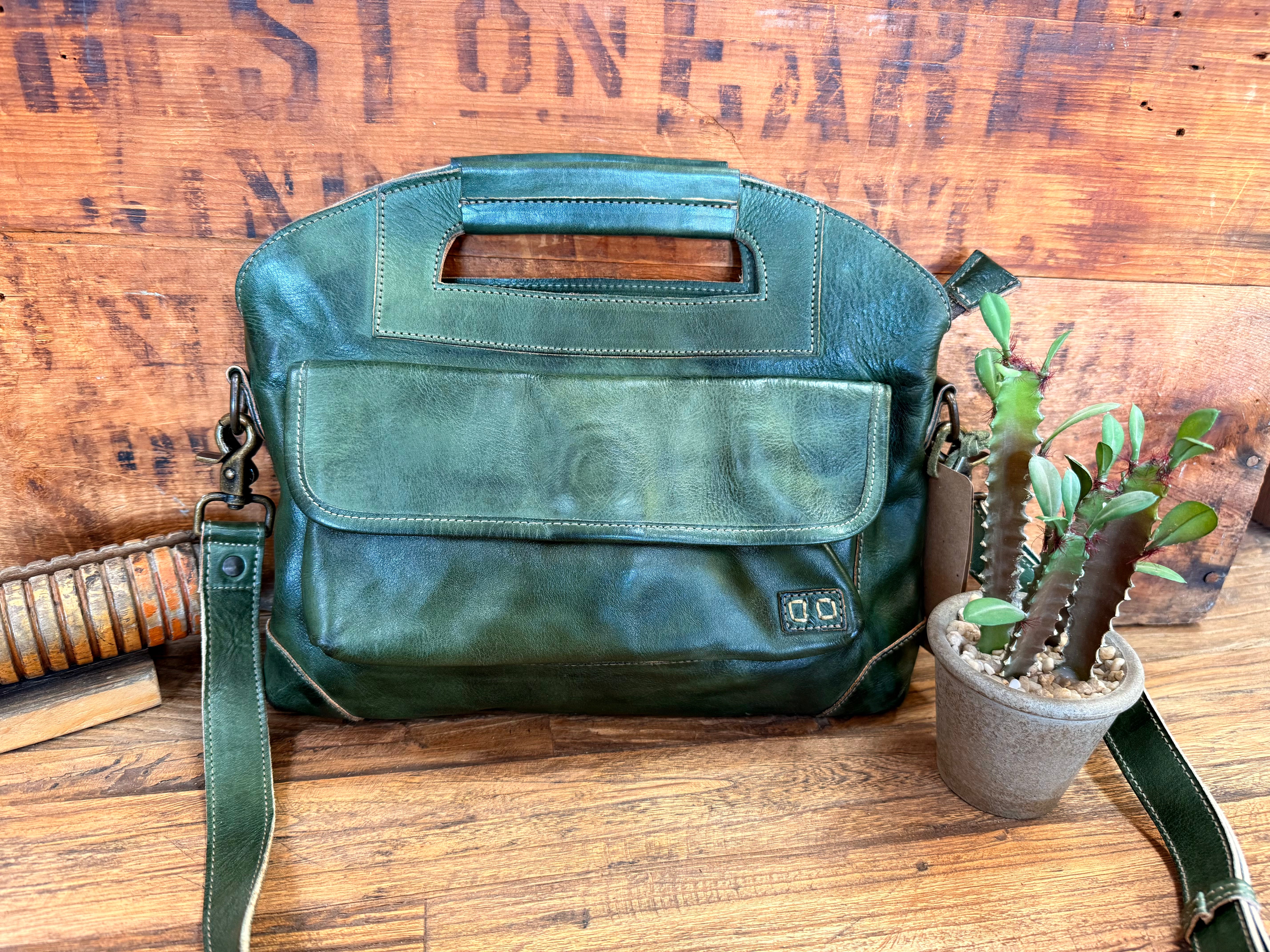 Greenway Forest Green Rustic X Crossbody Purse - Bed Stu – Seven