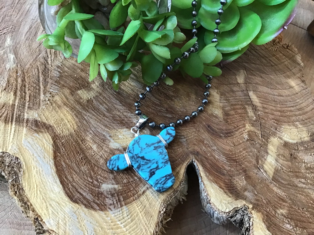 Turquoise Steerhead Necklace