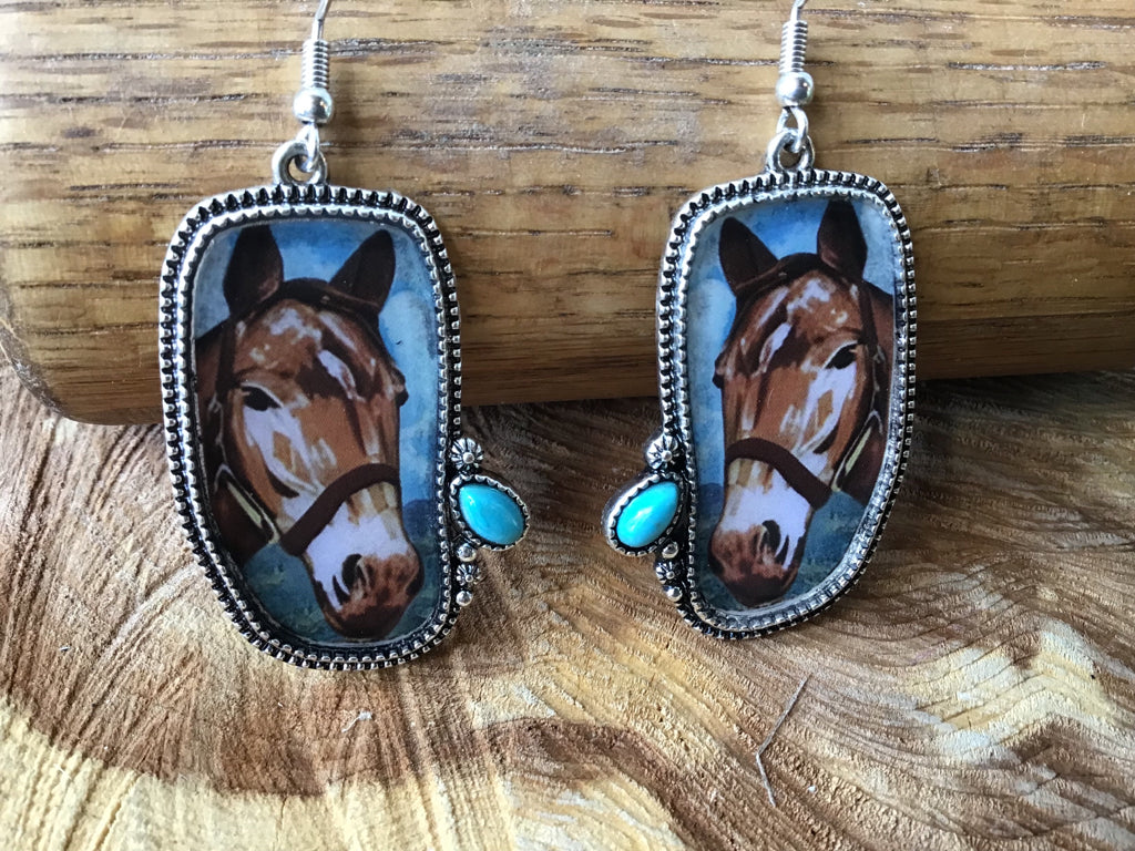 Haltered Horse Portrait Earrings