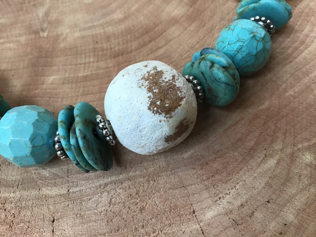 Handmade Turquoise & Stone Choker Necklace