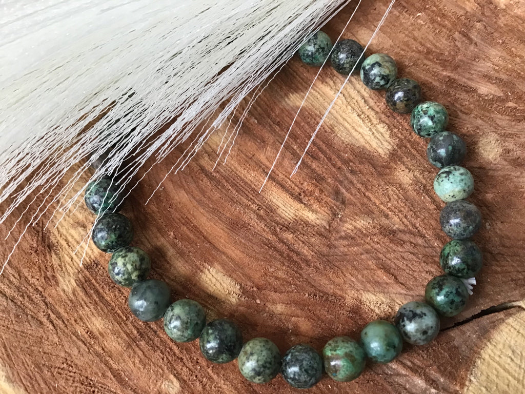 Handmade African Turquoise Stretch Bracelet