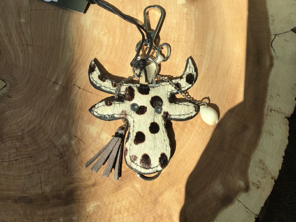 Cowhide Bull Key Chain