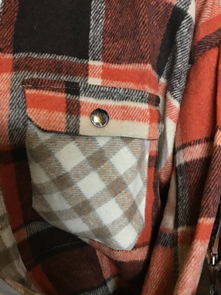 Rust Mixed Plaid Shacket - Small to 2X