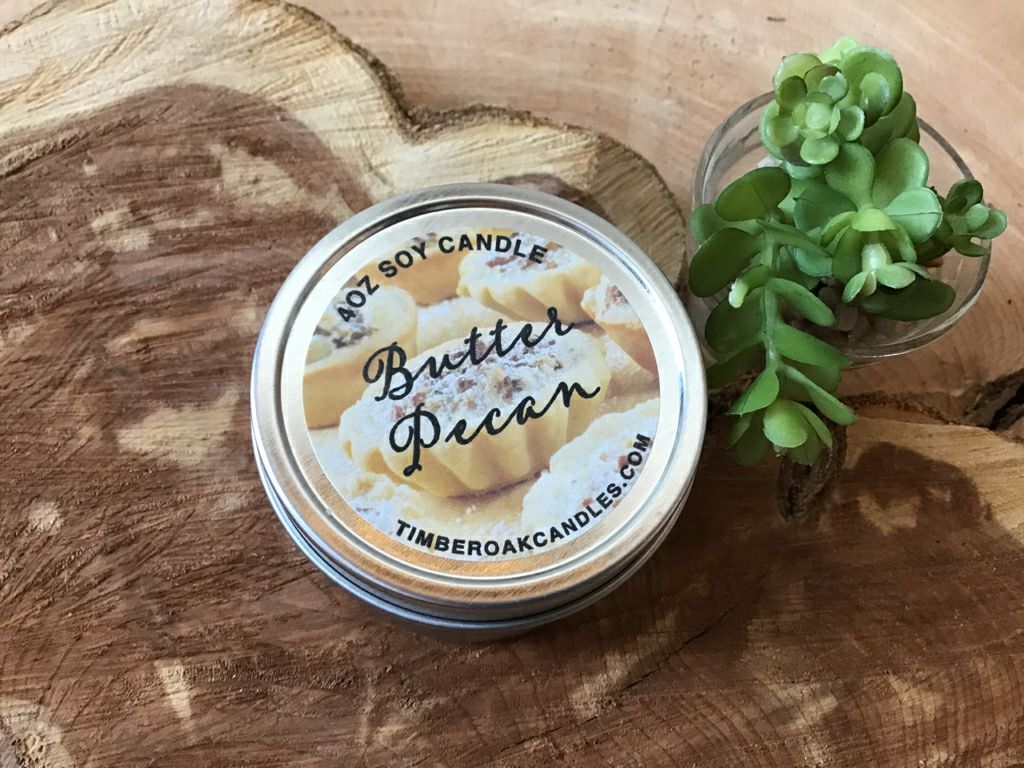 Butter Pecan 4 oz Tin Soy Candle