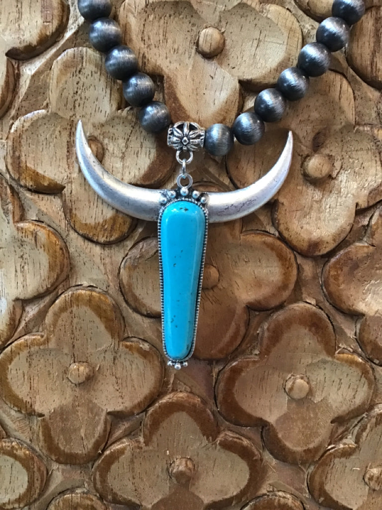 Turquoise Longhorn Necklace