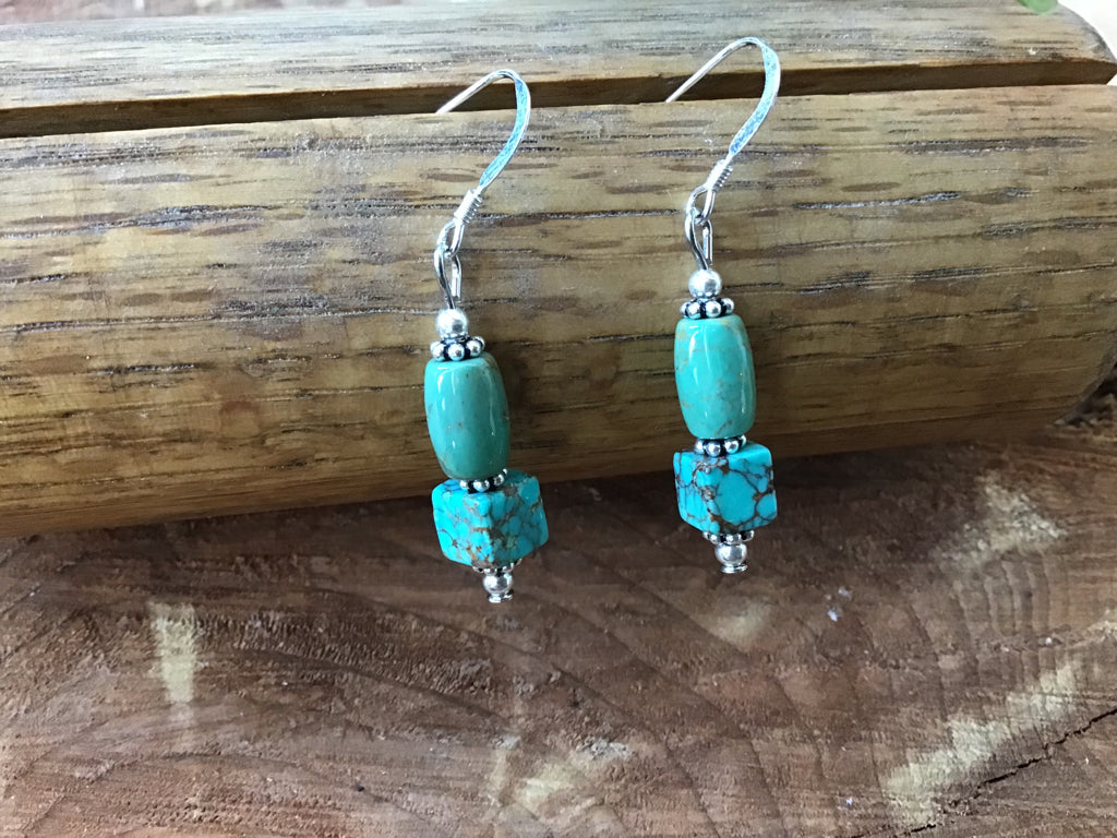 Handmade Sterling & Turquoise Drop Earrings
