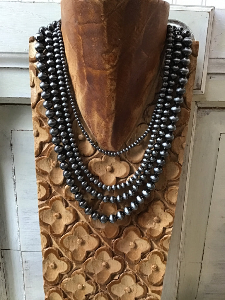 4 Strand Navajo Style Pearl Necklace