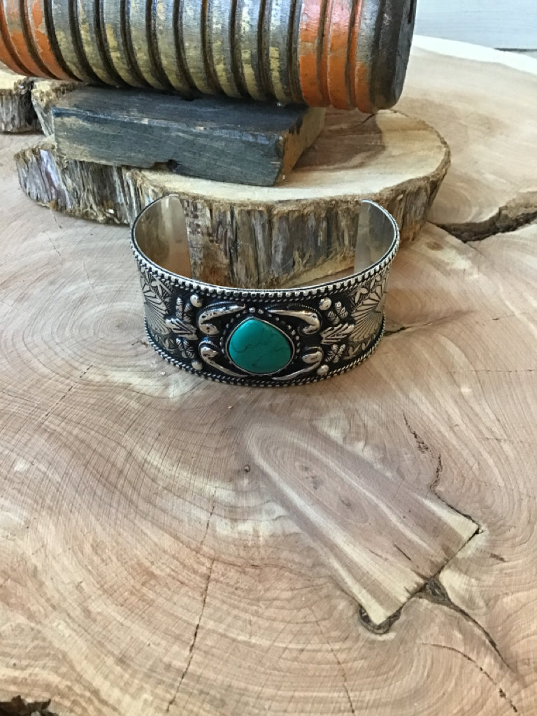Oval Turquoise Cuff Bracelet
