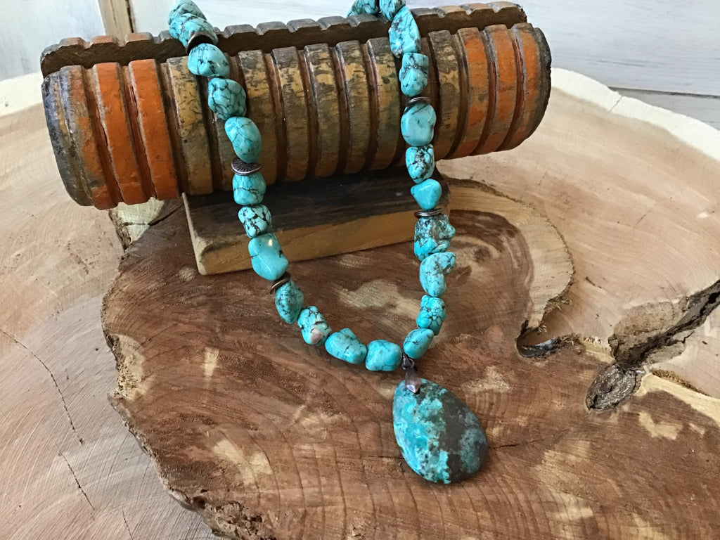 Handmade Turquoise Chunck Necklace