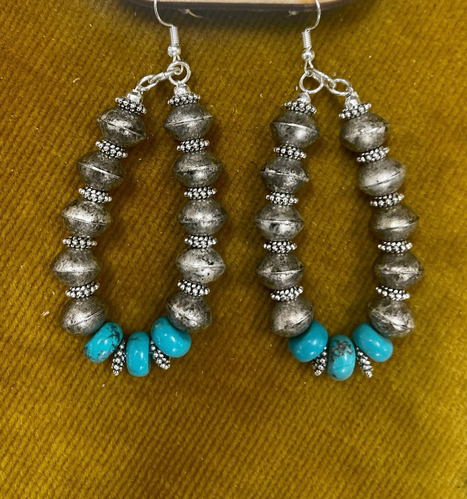 Handmade Turquoise & Silver Earrings