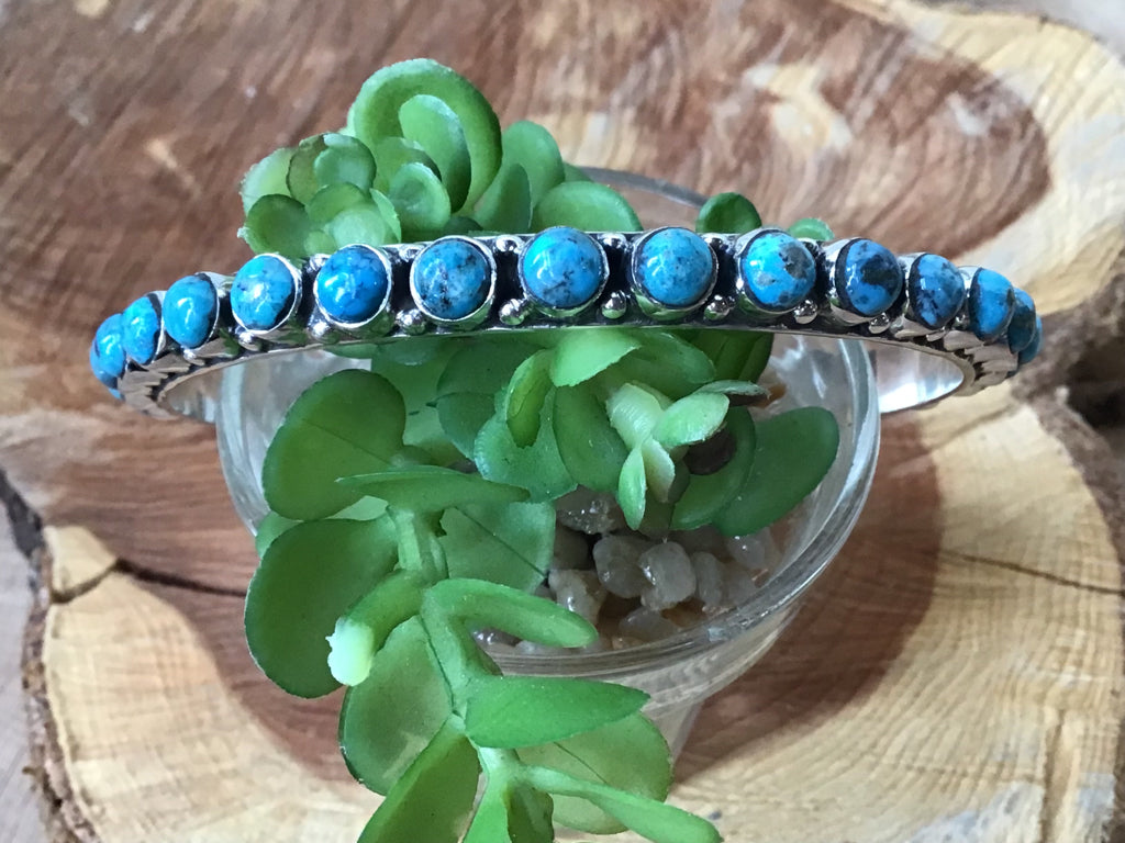 Handmade Turquoise & Sterling Bangle Bracelet