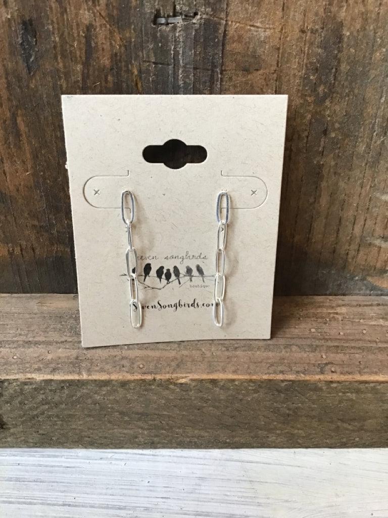 Handmade Sterling Silver Paperclip Earrings