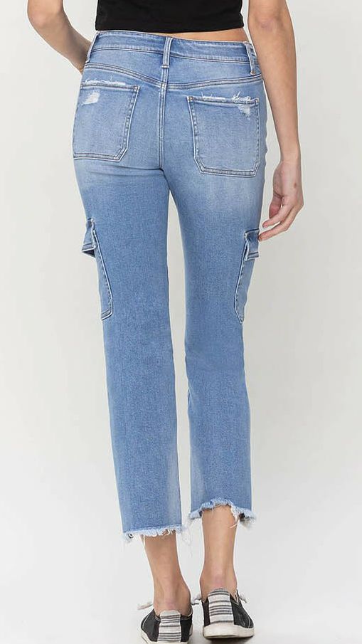 Flying Monkey Straight Cropped Cargo Jeans