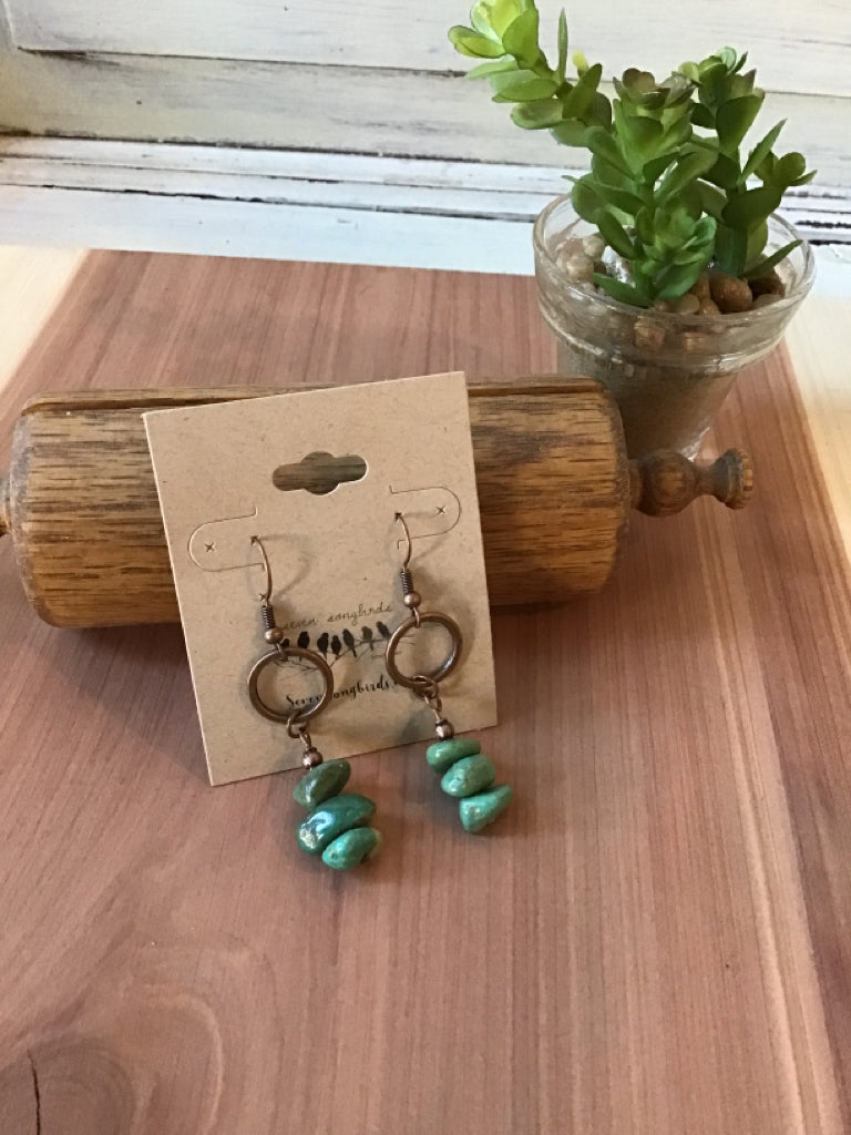 Handmade Authentic Turquoise & Navajo Pearl Teardrop Earrings