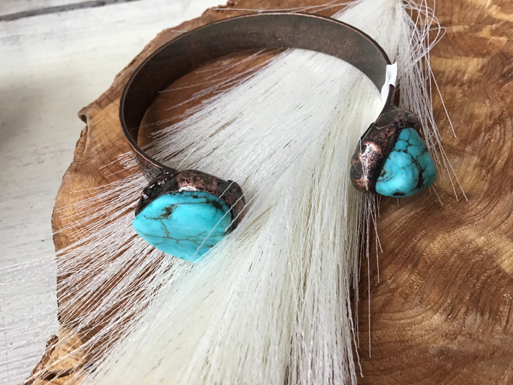 Handmade Natural Turquoise Cuff Bracelet
