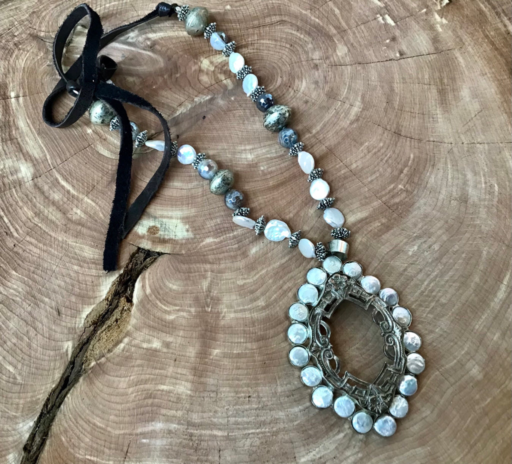 Handmade Freshwater Pearl Beaded Necklace