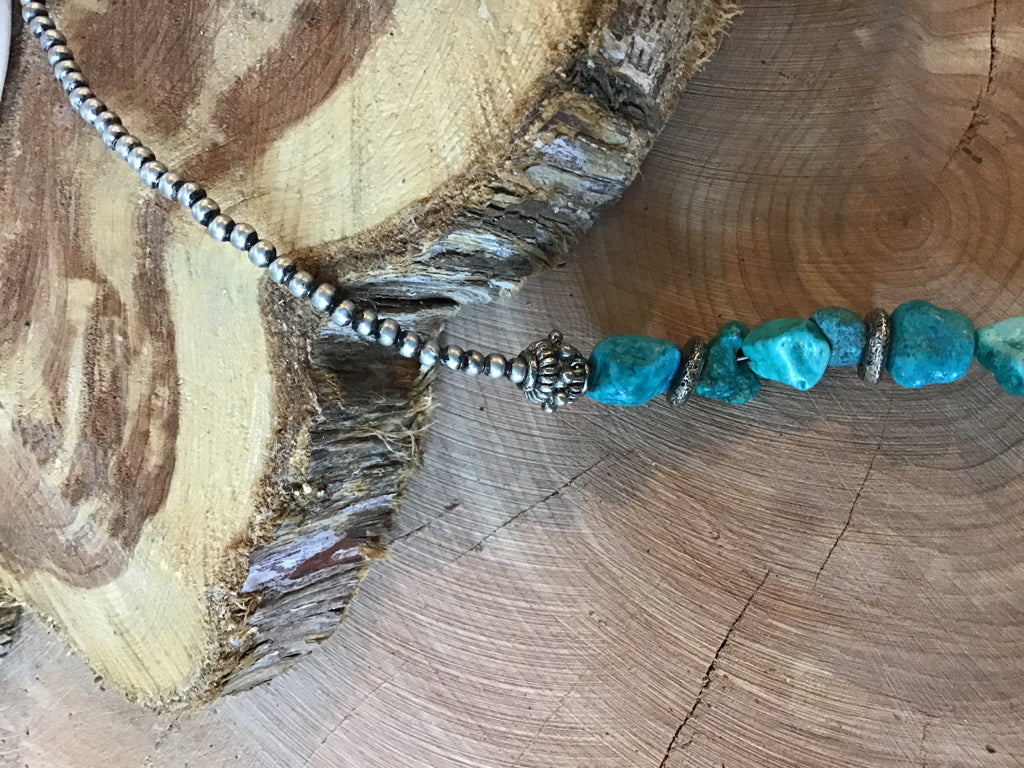 Turquoise Stone & Silver Necklace