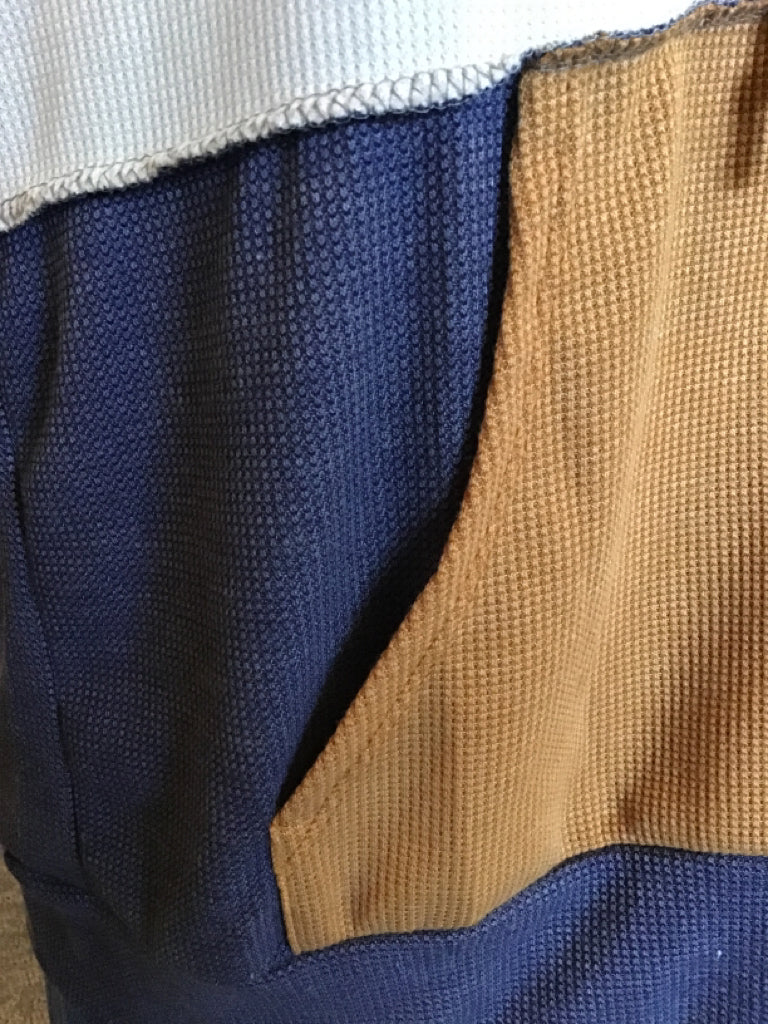 Denim & Mustard Color Block Hoodie Shirt - Small to XL