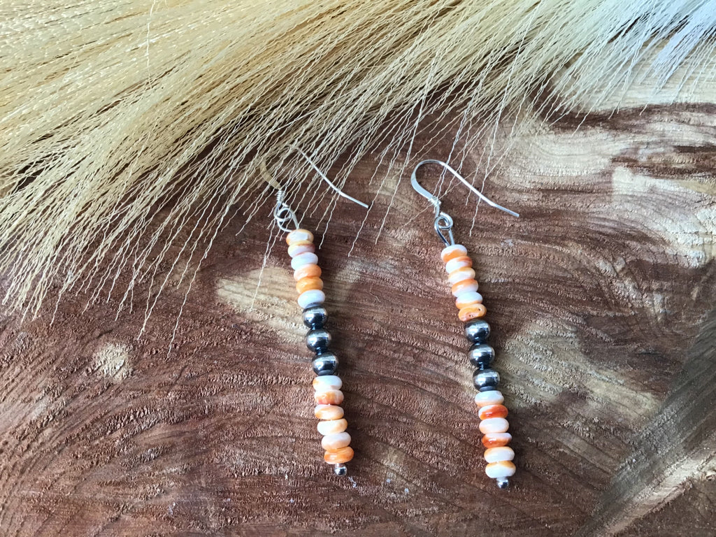 Handmade Spiny & Navajo Pearl Fishhook Earrings