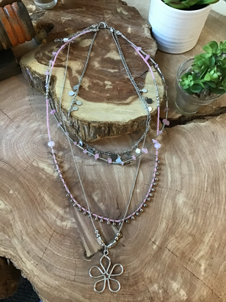 Rose Quartz Layered Necklace