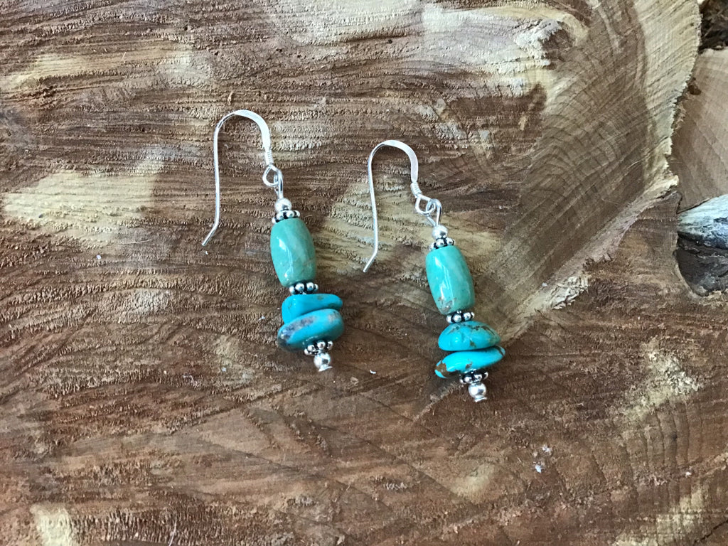 Handmade Sterling & Turquoise Drop Earrings