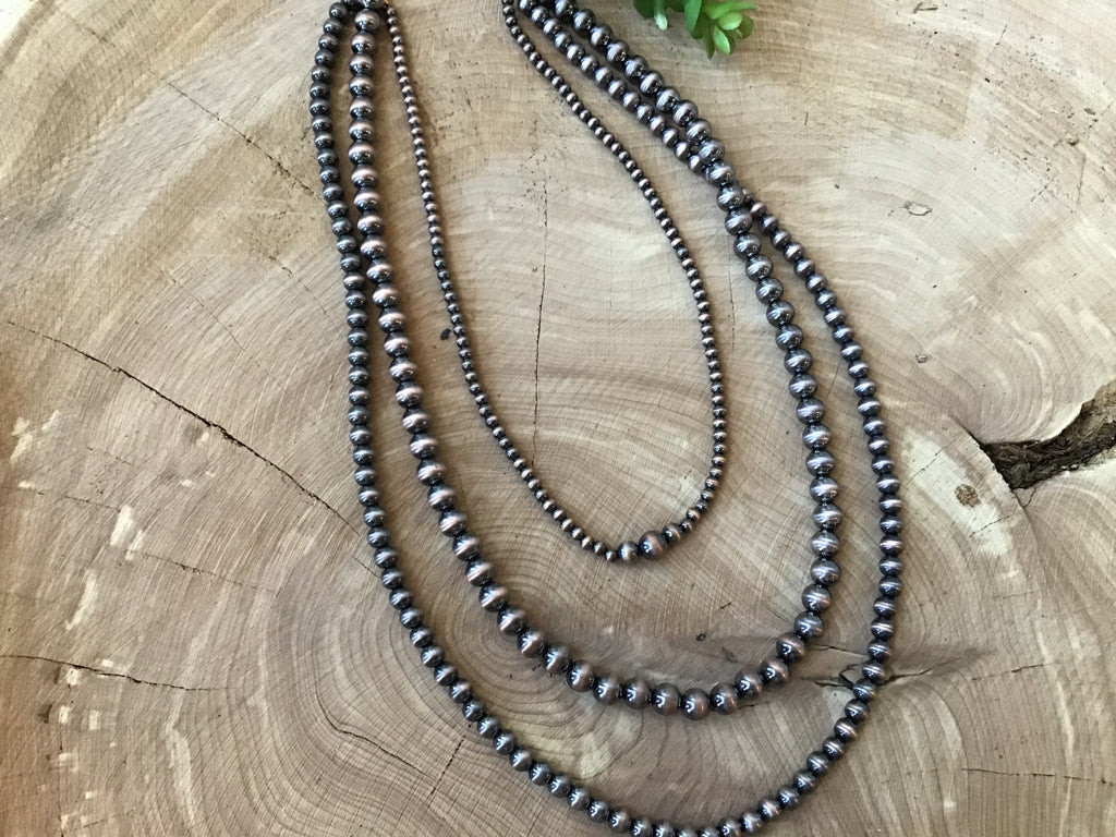 Copper 3 STrand Navajo Style Pearl Necklace