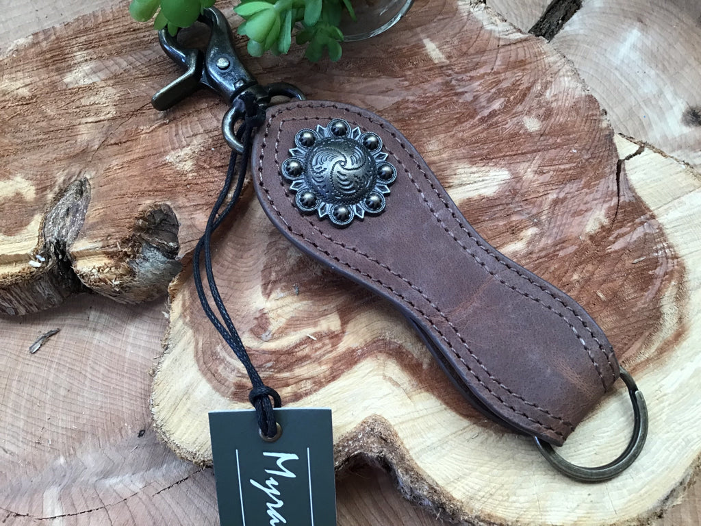 Leather Concho Key Chain