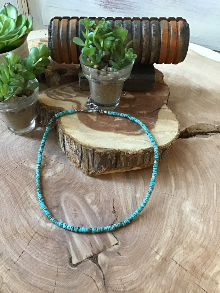 Handmade Heishi Turquoise Choker Necklace