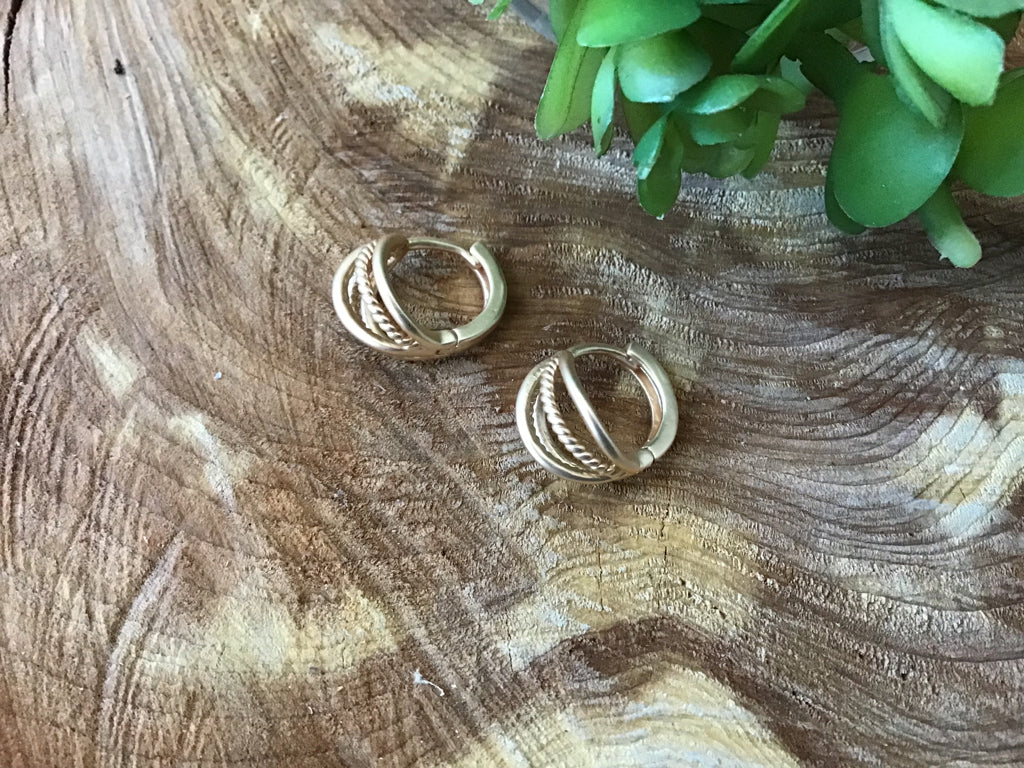Gold Open Shell Earrings