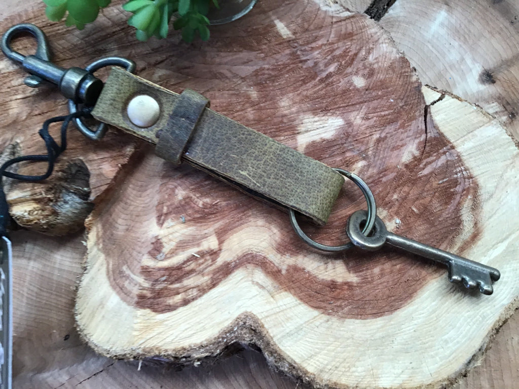Weathered Leather Key Chain