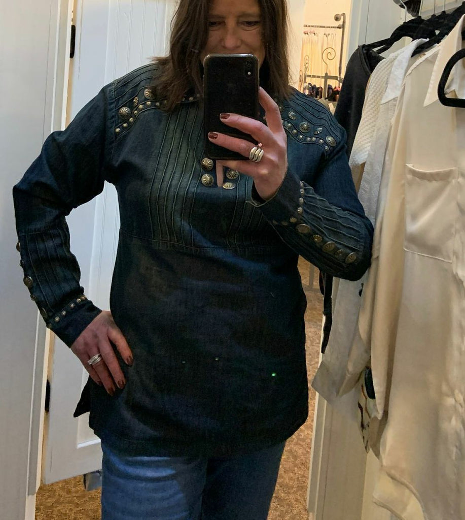 American Darling Concho Denim Shirt - Small to XL
