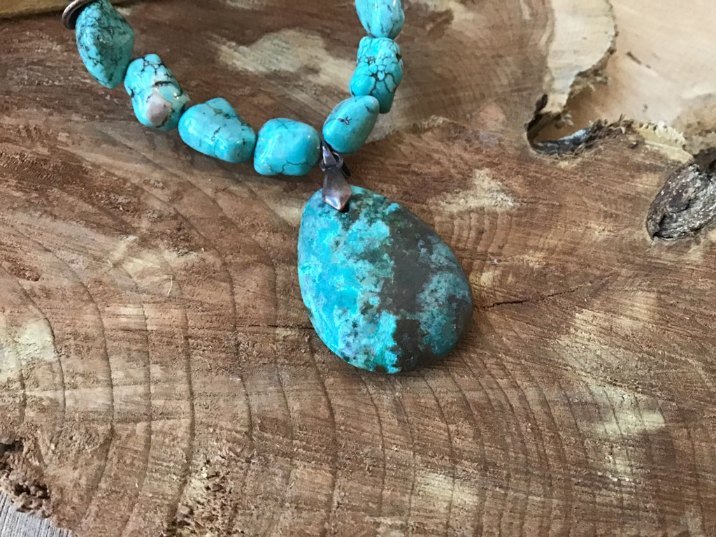 Handmade Turquoise Chunck Necklace
