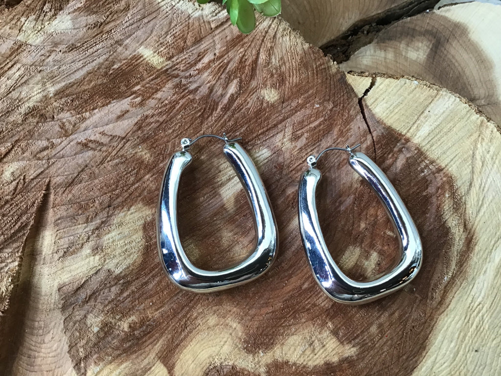 1.4" X 1.7" Pin Catch Lead and Nickel Compliant Metal Hoop Pin Catch Earrings