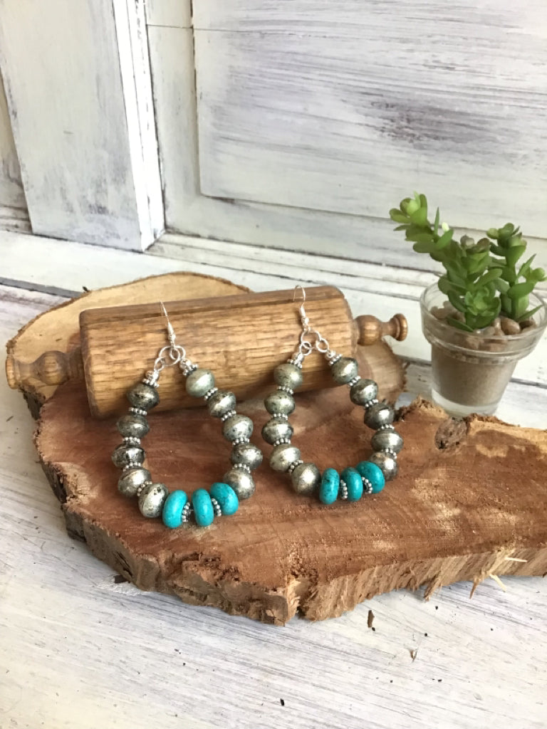 Handmade Turquoise & Silver Earrings
