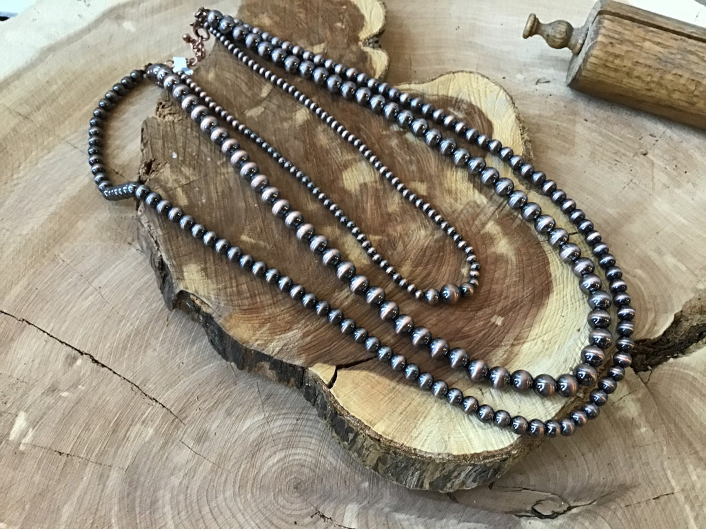 Copper 3 STrand Navajo Style Pearl Necklace