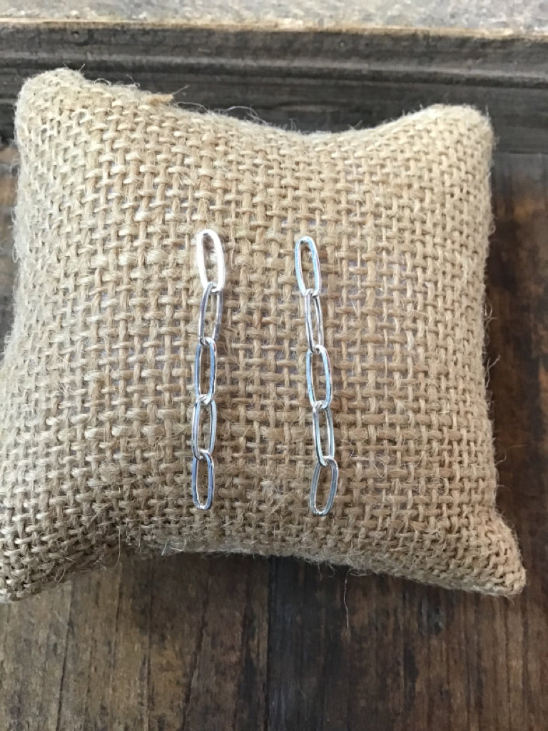Handmade Sterling Silver Paperclip Earrings
