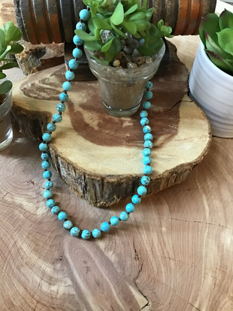 Turquoise 4MM Ball 14" Necklace