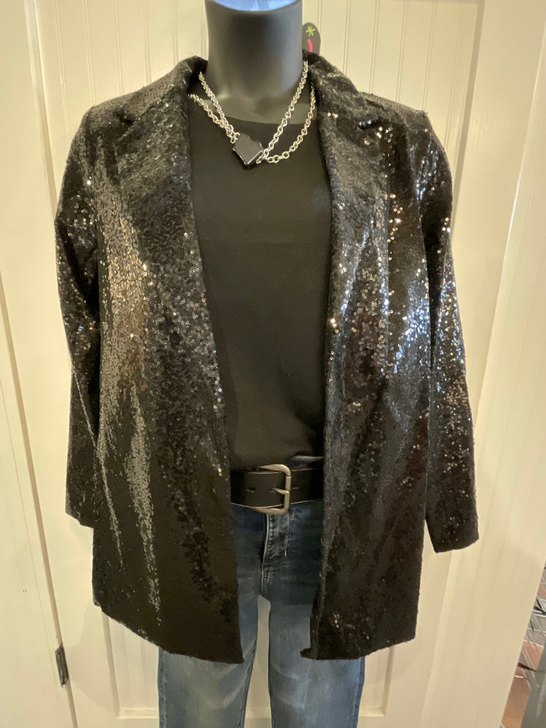 Black Sequined Blazer - Small to 3X