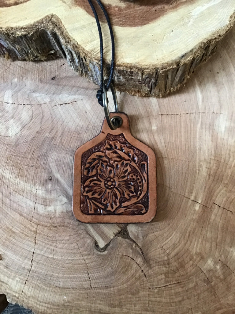 Classic Tooled Leather Key Chain