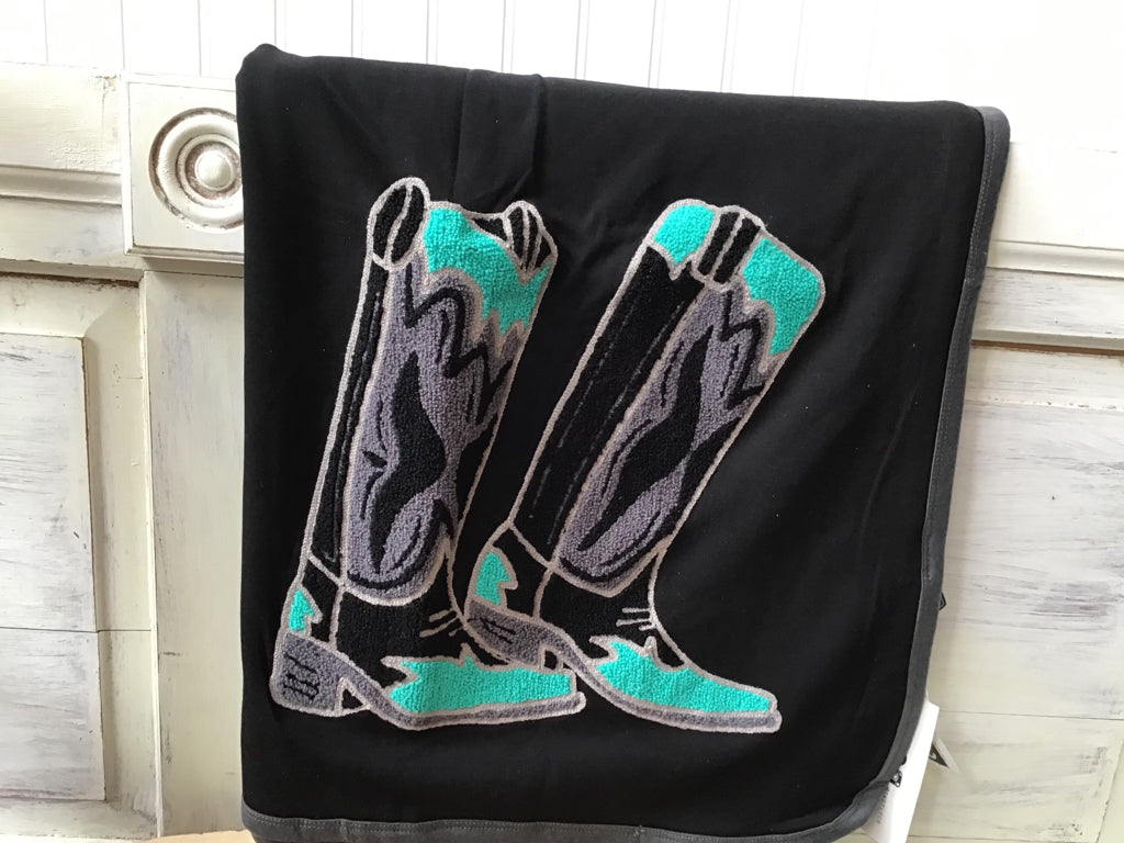 Cowboy Boot Patch Blanket